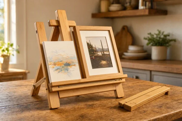 10 Collapsible Bamboo Wood Photo Display Easel Tabletop Artwork Stand Picture Frame Holder For Artists Painting Exhibition Home Kitchen