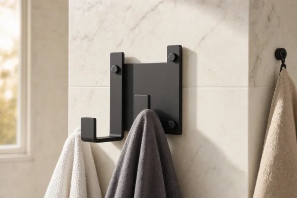 12 Modern Matte Black Geometric Wall Hook Minimalist Metal Robe Hanger Decorative Towel Holder For Luxury Bathroom Bedroom Kitchen